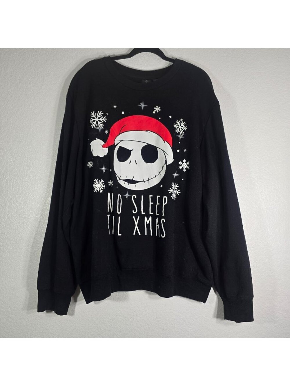 Disney Nightmare Before Christmas Sweatshirt Women 3XL Black No Sleep Till Xmas